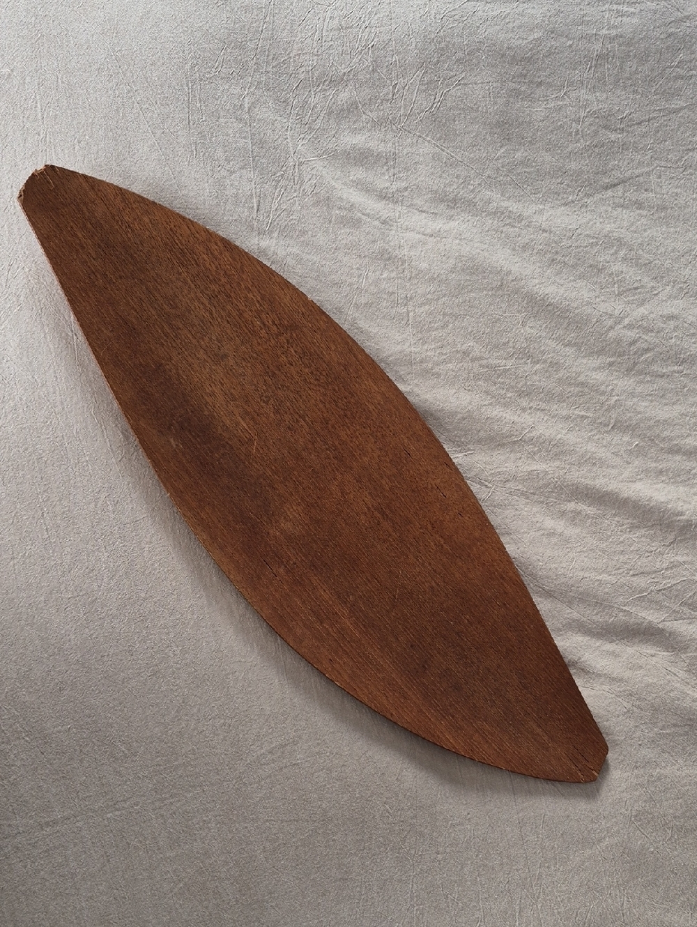 MCM Leaf Shaped Teak Tray Decor - Brown
